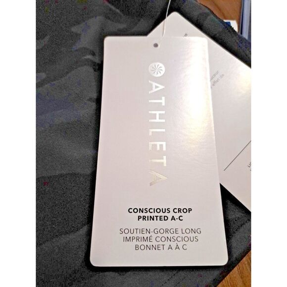 ATHLETA Sports Bra Size Small A-C Cup Gray Camo Gray Conscious Crop Bra - Picture 8 of 8